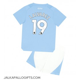 Manchester City Julian Alvarez #19 Koti Peliasu Lasten 2023-24 Lyhythihainen (+ Lyhyet housut)